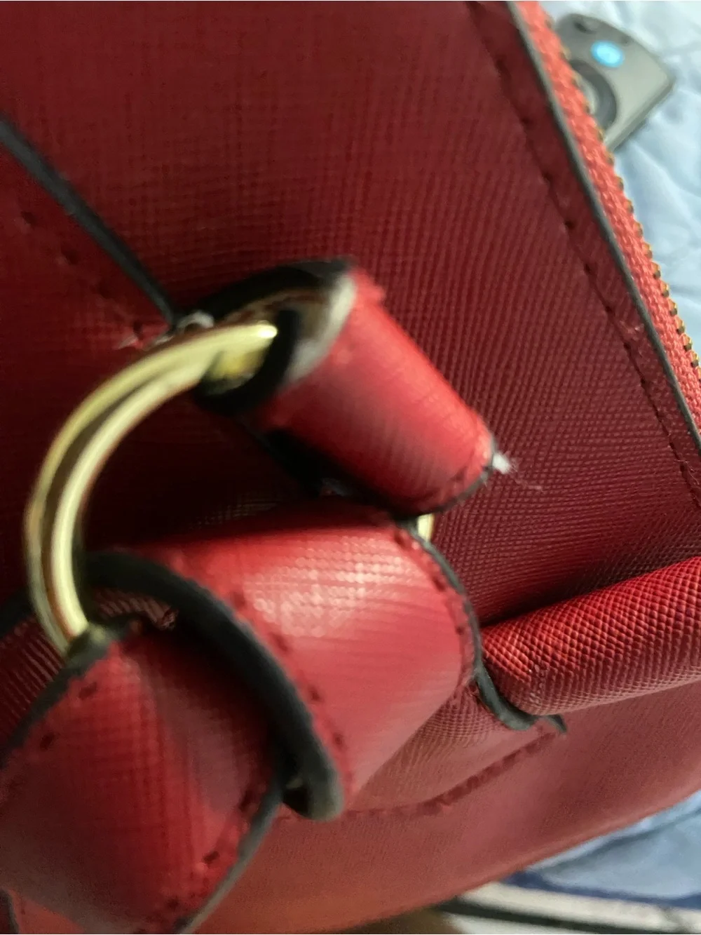 STEVE MADDEN Red Berry Faux Leather Zip-Around BMARINO Backpack *ALTERED